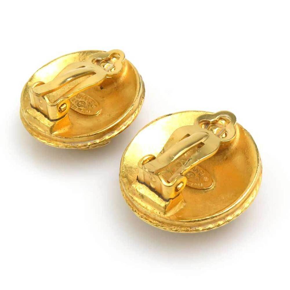 CHANEL Authentic Gold Logo Earrings - Picture 6 of 12